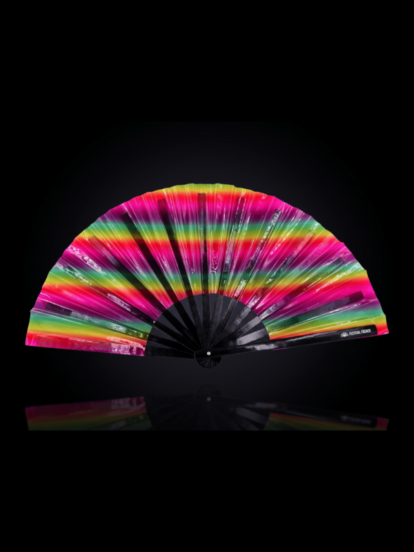 Transparante Festival Fan met regenboogstrepen voor CSD & Pride