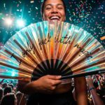 Festival Fan „I only fuck with magic“ Holo-koper voor raves en festivals, Weergave 4