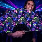 Festival Fan Neon-geometrie Zwart voor Techno & Rave, Weergave 2