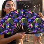 Festival Fan Neon-geometrie Zwart voor Techno & Rave, Weergave 3