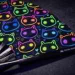 Festival Fans met neonkatten, zwart, voor raves en festivals, Weergave 5