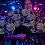 Festival Fans met neonkringen in zwart voor Techno & Rave, Weergave 2