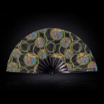Festival Fans met neonkringen in zwart voor Techno & Rave, Weergave 1