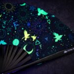 Festival Fans met occulte symbolen, neonzwart, voor psytrance & Rave, Weergave 5