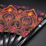 Festival Fan met neonornamenten in zwart voor psytrance & goa, Weergave 5