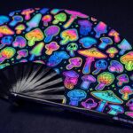 Festival Fans met neonpaddenstoelen, airbrush, zwart, voor Goa & psytrance, Weergave 5