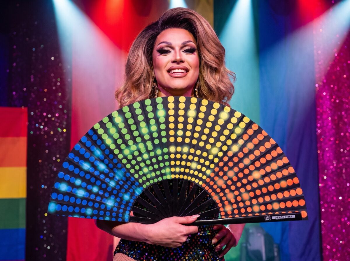 Festival Fan, zwart met regenboogstippen, Rave & CSD, Weergave 5