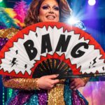 Festival Fan „BANG” comic in rood-wit, rave- en feestaccessoire, Weergave 5