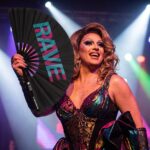 Festival Fan „RAVE” zwart, teal-roze, Techno- en Rave-accessoire, Weergave 5