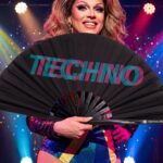 Festival Fan „TECHNO” Zwart, Teal-Roze, Techno & Rave, Weergave 5
