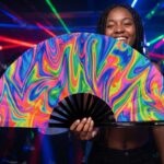Festival Fan Psychedelic Fire, kleurrijk, voor Techno & Rave, Weergave 2