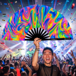 Festival Fan Psychedelic Fire, kleurrijk, voor Techno & Rave, Weergave 4