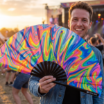 Festival Fan Psychedelic Fire, kleurrijk, voor Techno & Rave, Weergave 3