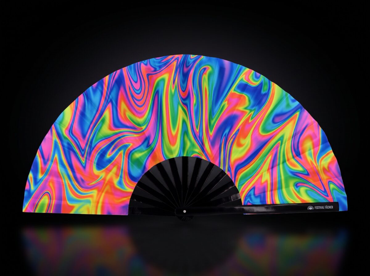 Festival Fan Psychedelic Fire, kleurrijk, voor Techno & Rave