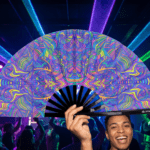 Festival Fan Psychedelic Mandala Paars voor psytrance & Rave, Weergave 2