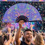 Festival Fan Psychedelic Mandala Paars voor psytrance & Rave, Weergave 4