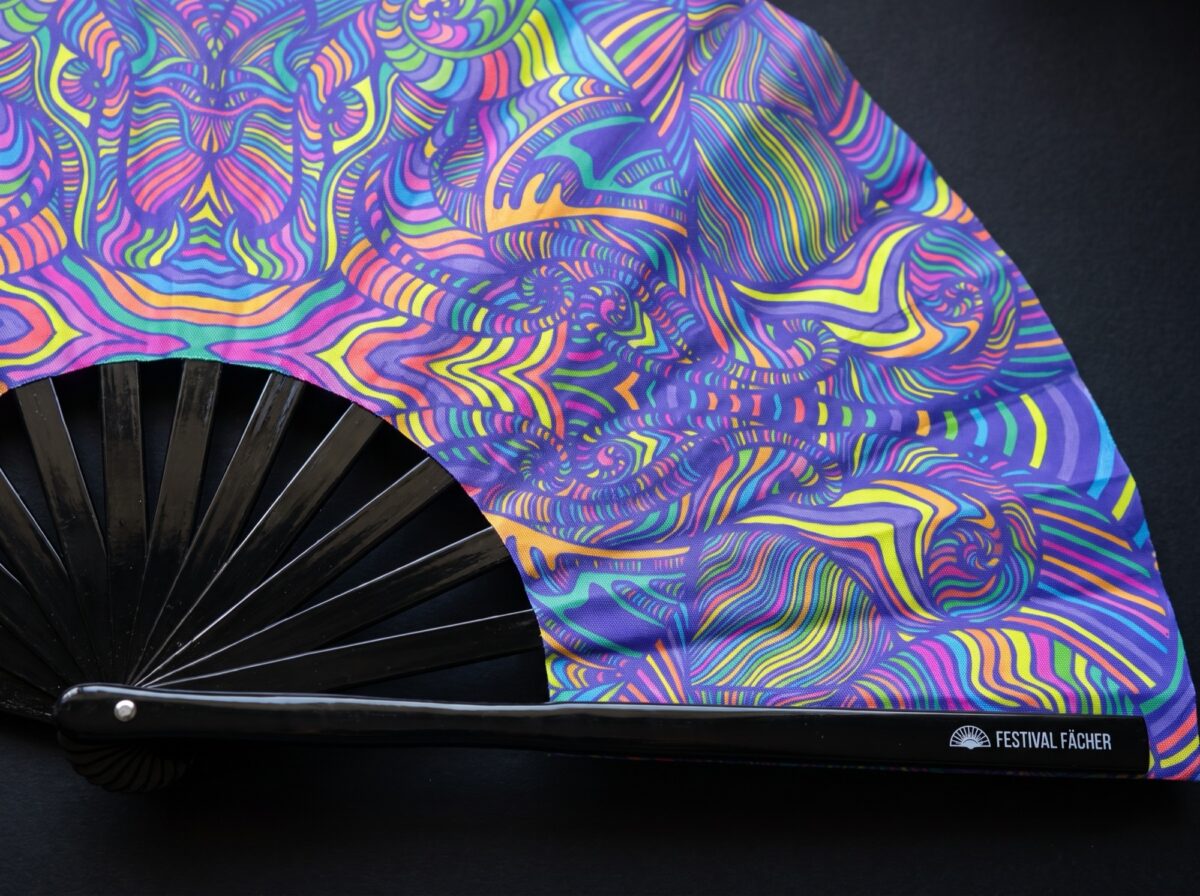 Festival Fan Psychedelic Mandala Paars voor psytrance & Rave, Weergave 5