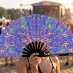 Festival Fan Psychedelic Mandala Paars voor psytrance & Rave, Weergave 3