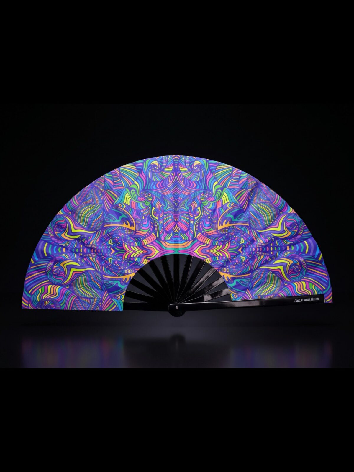 Festival Fan Psychedelic Mandala Paars voor psytrance & Rave