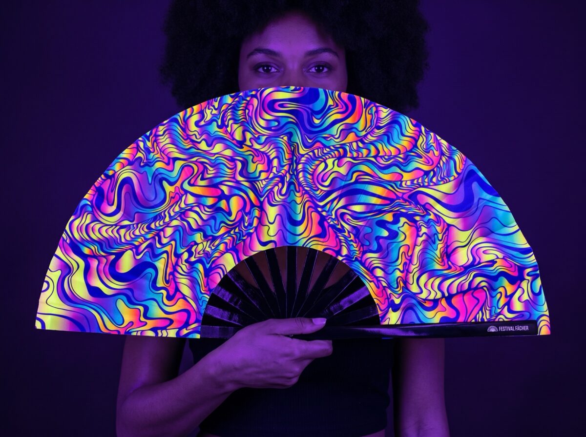 Festival Fan Psychedelic Melt Paars voor Goa & Psytrance Rave (UV)
