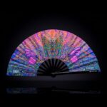 Festival Fan met vlinder-mandala, paars, voor psytrance & festivals, Weergave 1