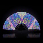 Festival Fan met vlinder-mandala in turkoois voor psytrance & Rave, Weergave 1