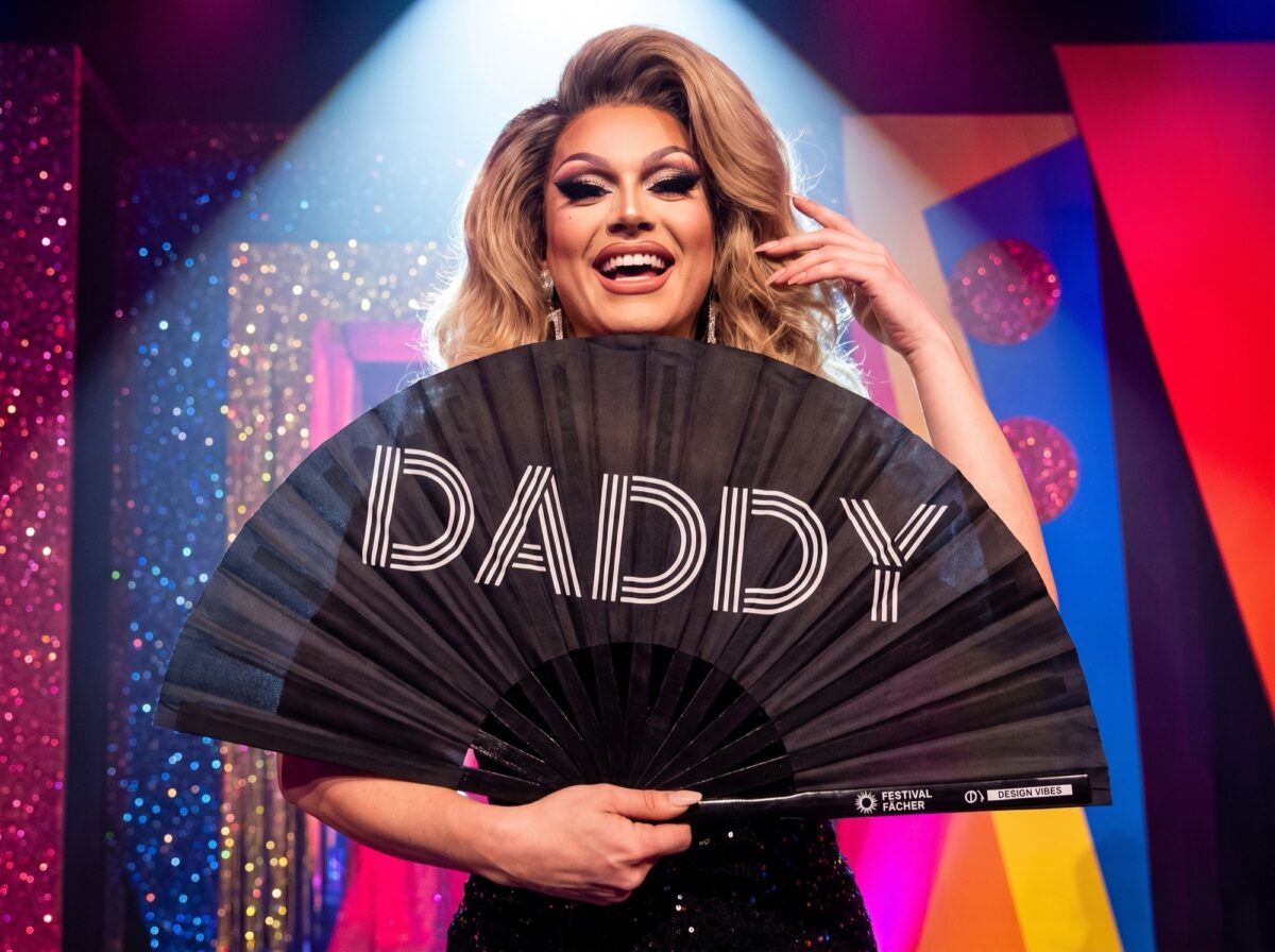 Festival Fan „DADDY” in zwart, rave- en Pride-accessoire, Weergave 5