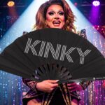 Festival Fan „KINKY” in zwart, rave- en Pride-statement, Weergave 5