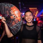 Festival Fan „TWINK DEATH“ Zwart voor Techno & Rave, Weergave 2