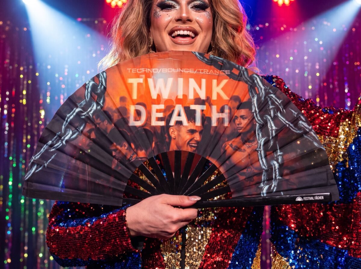 Festival Fan „TWINK DEATH“ Zwart voor Techno & Rave, Weergave 5