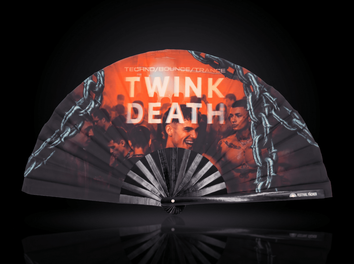 Festival Fan „TWINK DEATH“ Zwart voor Techno & Rave