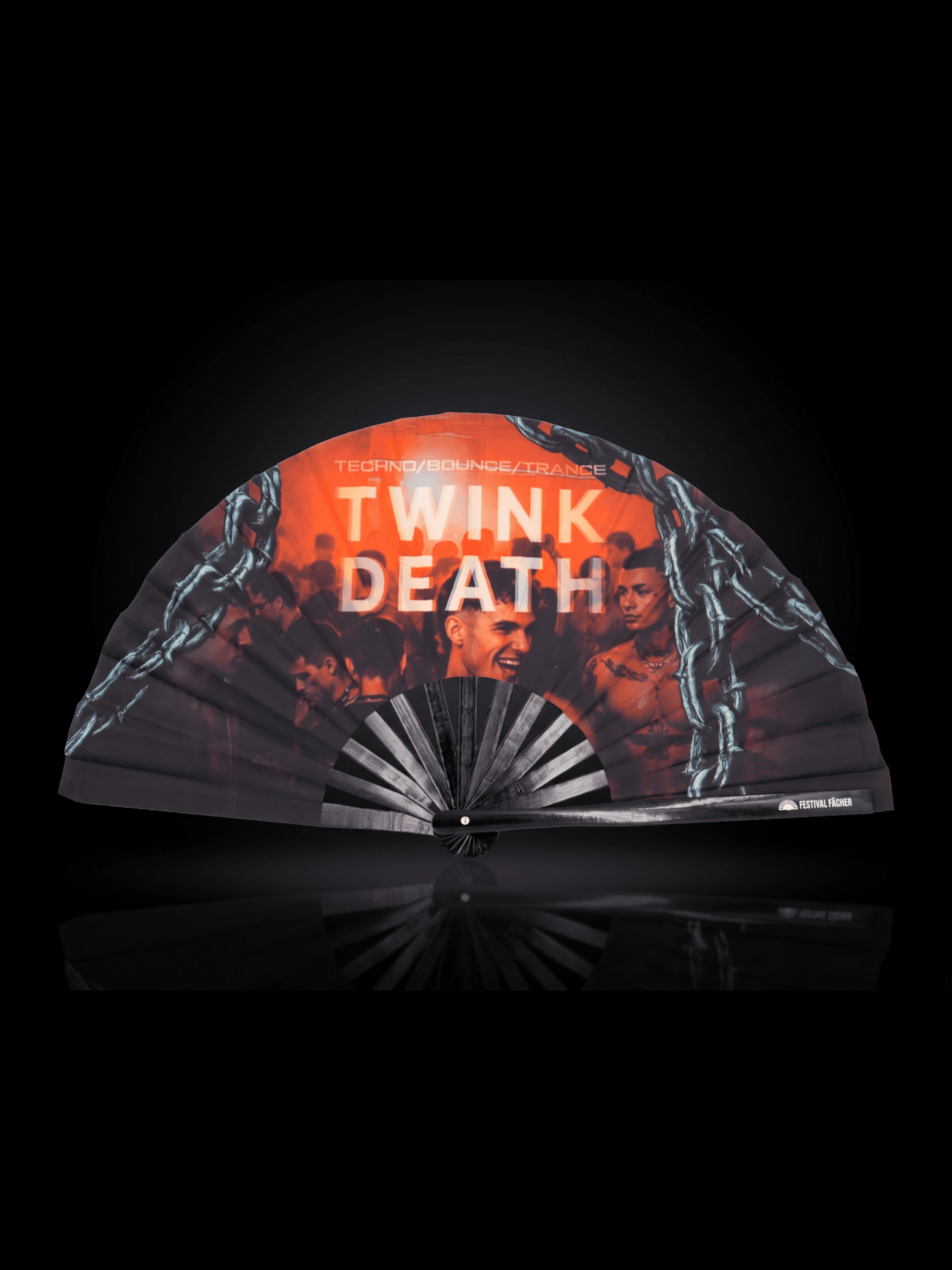 Festival Fan „TWINK DEATH“ Zwart voor Techno & Rave