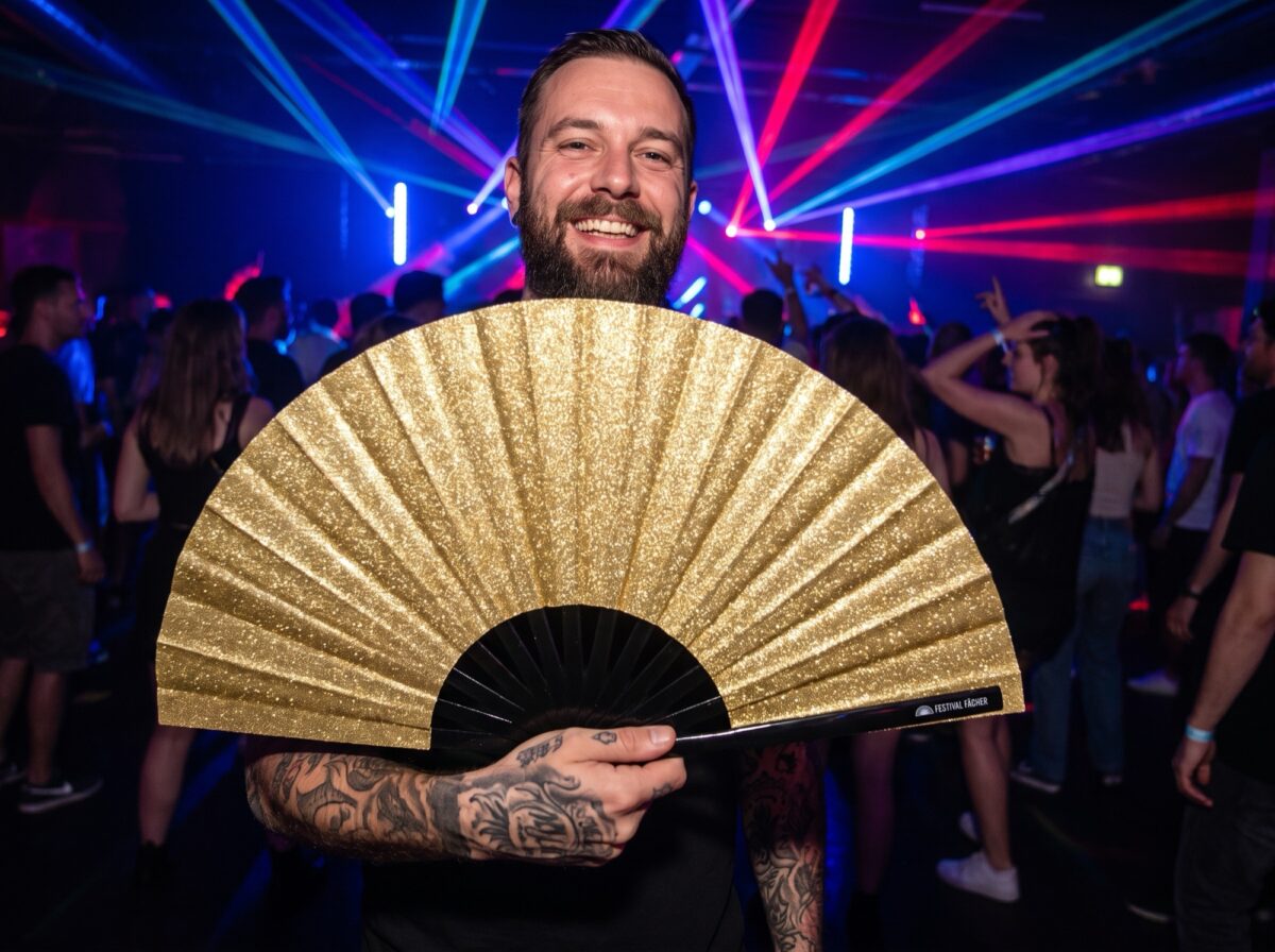 Festival Fans met goudglitter voor festivals en feestjes, Weergave 2