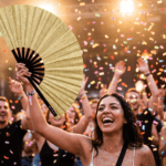 Festival Fans met goudglitter voor festivals en feestjes, Weergave 4
