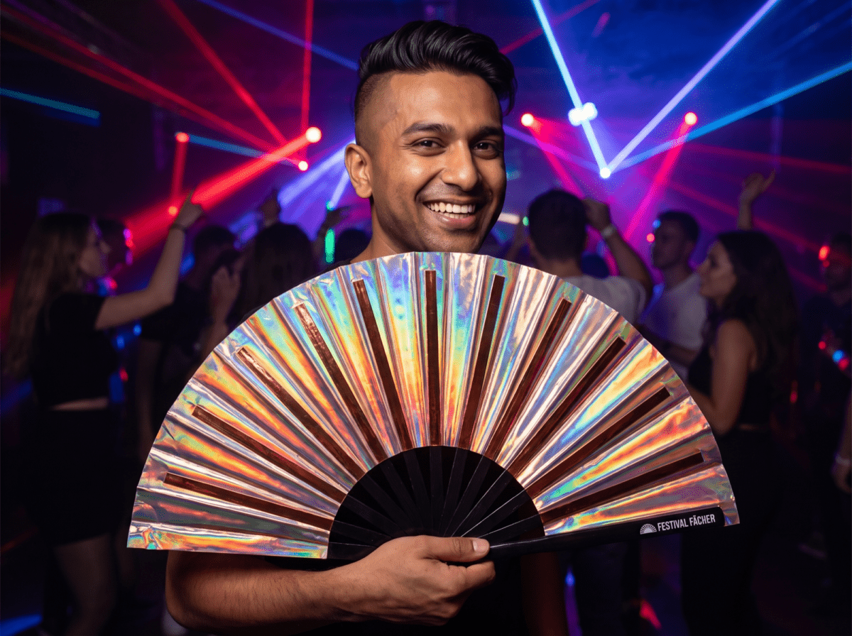 Festival Fans van koper met holografisch effect voor festivals en Raves, Weergave 2