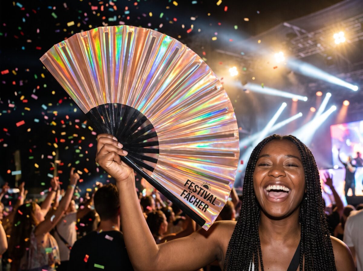 Festival Fans van koper met holografisch effect voor festivals en Raves, Weergave 4