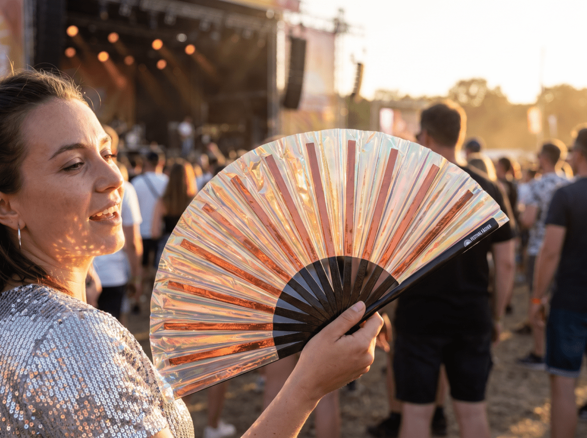 Festival Fans van koper met holografisch effect voor festivals en Raves, Weergave 3
