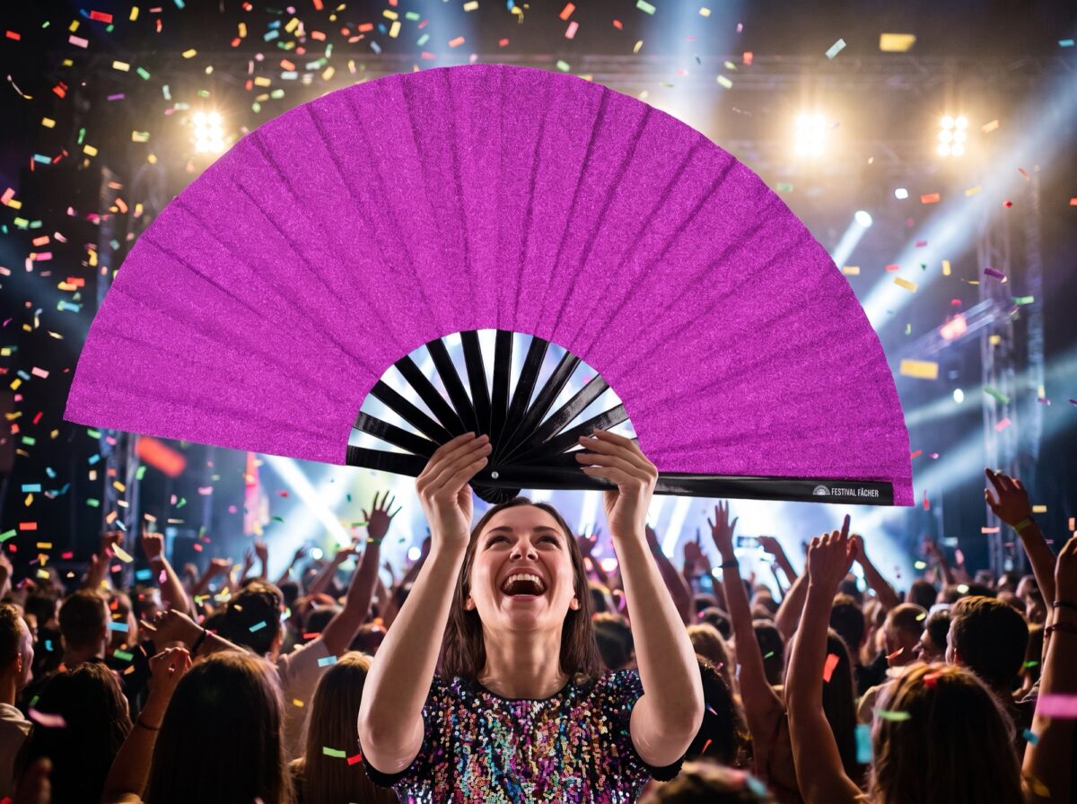 Festival Fans met glitter voor festivals en feestjes, Weergave 4