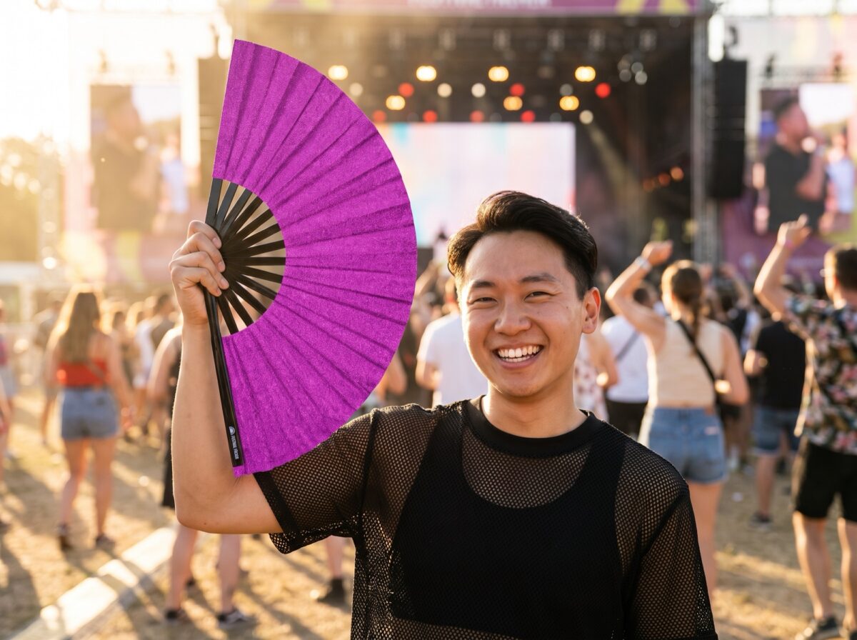 Festival Fans met glitter voor festivals en feestjes, Weergave 3