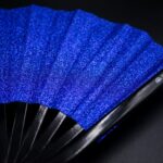 Festival Fan in koningsblauw met glitter voor festivals en feestjes, Weergave 5