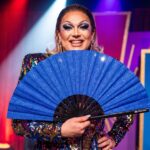 Festival Fan in koningsblauw met glitter voor festivals en feestjes, Weergave 5