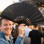 Zwarte effen Festival Fan voor festivals en dagelijks gebruik, Weergave 3